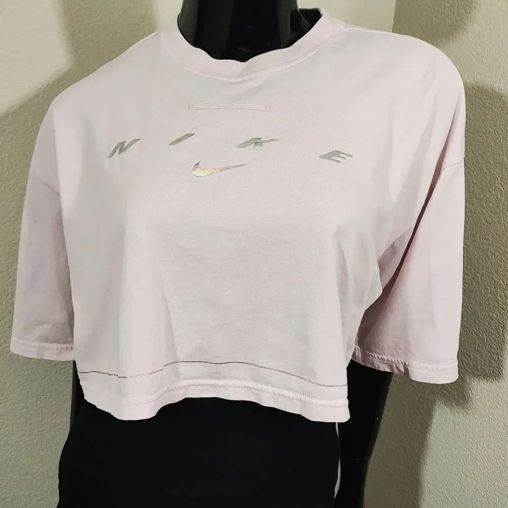 Nike Women's Pink Short Sleeve Cropped Top #7